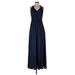 White by Vera Wang Casual Dress - Maxi: Blue Dresses - Women's Size 6