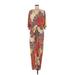 Venus Casual Dress - Wrap: Orange Baroque Print Dresses - Women's Size Medium