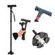 Folding Walking Cane for Elderly, Adjustable Folding Cane, Non Slip Rubber Feet Lightweight Crutch with Alarm Prompt and LED Night Light