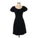 BCBGMAXAZRIA Casual Dress - Fit & Flare: Black Solid Dresses - Women's Size 0