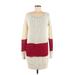 Free People Casual Dress - Sweater Dress Crew Neck Long sleeves: Burgundy Dresses - Women's Size Medium