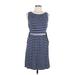 Max Studio Casual Dress - DropWaist: Blue Stripes Dresses - Women's Size Medium