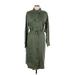 Time and Tru Casual Dress - Shirtdress: Green Dresses - New - Women's Size Large