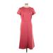 Ann Taylor Casual Dress - Midi: Burgundy Solid Dresses - New - Women's Size 12