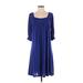 Nine West Casual Dress: Blue Solid Dresses - Women's Size 4
