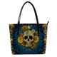 FNETJXF Tote Bag for Women, Faux Leather Large Tote Bags for Women, Women's Tote Handbags, Halloween Vintage Sugar Skull, Tote Bags for Women