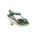 Poetic License Heels: Green Tropical Shoes - Women's Size 6