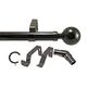 Your Home Online 3 & 5 Side Black Graphite Chrome 28mm Bay Window Curtain Pole Passing Brackets C Rings (4m 3 Sided Bay Pole)