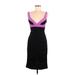 Nicole Miller Collection Cocktail Dress - Bodycon: Purple Color Block Dresses - Women's Size 8