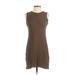 J.Jill Casual Dress - DropWaist: Brown Tweed Dresses - Women's Size Small
