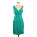 Jennifer Lopez Cocktail Dress - Wrap: Teal Dresses - Women's Size Medium