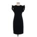 Calvin Klein Casual Dress - Sheath: Black Solid Dresses - Women's Size 2 Petite