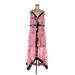 City Chic Casual Dress - High/Low: Pink Floral Motif Dresses - Women's Size 24 Plus