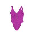 Xhilaration One Piece Swimsuit: Purple Marled Swimwear - Women's Size Medium