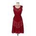 Jon & Anna Cocktail Dress: Burgundy Hearts Dresses - Women's Size Large