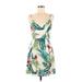 Favlux fashion Casual Dress: Green Floral Dresses - Women's Size Medium