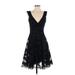 Dress the Population Cocktail Dress - Fit & Flare: Black Damask Dresses - Women's Size Small