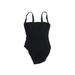 Calvin Klein One Piece Swimsuit: Black Chevron/Herringbone Swimwear - Women's Size 12