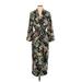 Zara TRF Casual Dress - Wrap: Black Floral Motif Dresses - Women's Size Small