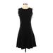 J. McLaughlin Cocktail Dress - Fit & Flare: Black Solid Dresses - Women's Size Small
