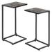 C Shaped End Table Set of 2, Snack Side Table, C Tables for Couch, Couch Tables That Slide Under, Small TV Tray Table