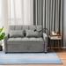 Modern Velvet Futon Loveseat Sofa Bed with Reclining Backrest,Storage Pockets,Phone Holder