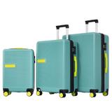 Contrast Color 3 Piece Luggage Set,with TSA Lock 20" 24' 28" Available - 18.5"*12.2"*28.7"