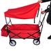 Garden Wagon Shopping Trolley Beach Cart Folding Wagon Baby Stroller Replacement with Detachable Roof Outing Wagon
