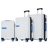Contrast Color 3 Piece Luggage Set,with TSA Lock 20" 24' 28" Available - 18.5"*12.2"*28.7"
