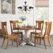 Eleanor Antique White Round Solid Wood Top 5-Piece Dining Set - Panel Back by iNSPIRE Q Classic