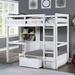 Furniture of America Wegh Transitional Twin Wood 2-Open Shelf Work Station Loft Bed with Underseat Drawer