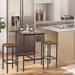 Square Bar Table with 2 Bar Stools, Dining Pub Bar Table Set for 2 - 3-Piece