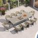 PURPLE LEAF 7 Pieces Outdoor Dining Set with Patio Aluminium Dining Table and Wicker Rattan Chairs