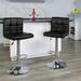 2 Pack Contemporary Quilted Vinyl Adjustable Height Barstool with Chrome Base - 17"W x 18"D x 37" - 45.5"H