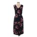 Nicole Miller New York Casual Dress - Midi: Black Print Dresses - Women's Size Large