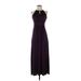 Ann Taylor LOFT Outlet Cocktail Dress - Maxi: Purple Damask Dresses - Women's Size X-Small Petite