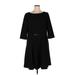 Tahari by ASL Casual Dress - A-Line: Black Solid Dresses - Women's Size 16