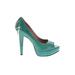Vince Camuto Heels: Teal Color Block Shoes - Women's Size 8 1/2