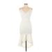 Windsor Casual Dress - High/Low Plunge Sleeveless: Ivory Dresses - Women's Size Large