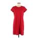 Gap Casual Dress - Shift: Red Solid Dresses - Women's Size Medium