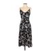 Lulus Casual Dress - Midi: Black Floral Motif Dresses - Women's Size Small