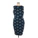 Boden Casual Dress - Sheath: Blue Floral Motif Dresses - Women's Size 16