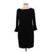 Jessica Howard Casual Dress - Sweater Dress: Black Solid Dresses - Women's Size 12