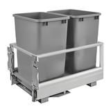 Rev-A-Shelf Double Pull Out Kitchen Trash Can w/Soft-Close in Gray | 19.5" H x 14.2812" W x 22" D | Wayfair 5149-18DM-217