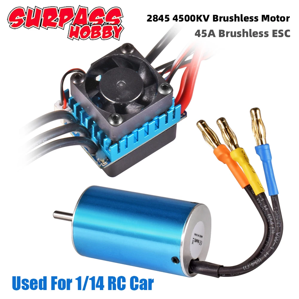 SURPASS HOBBY 2845 Bürstenloser Motor 4500KV 45A ESC Combo für 1/14 RC Autoteile