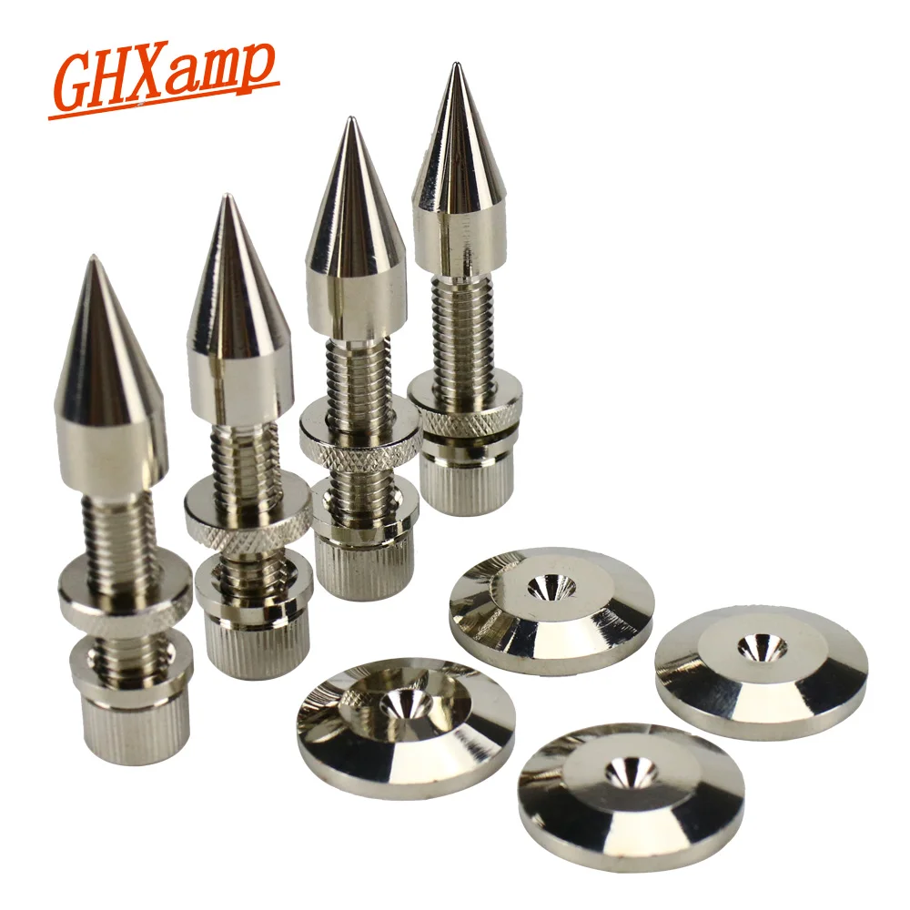 GHXAMP M8 * 60mm Lautsprecher Spikes Stand Füße Pad Kupfer Audio Subwoofer Lautsprecher Höhe: 60mm 4 Sets Image