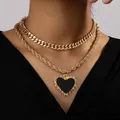 Europa und Amerika übertriebene Damen schmuck Accessoires Gold Farb kette Sonne & Herz Anhänger