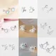 Koreanische Silber Nadel Tragus Piercing Helix Ohr stecker Ohrringe für Frauen 2 Stück Schmetterling