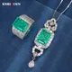 Vintage 10*14mm Smaragd Edelstein Labor Diamant Anhänger Halskette Ringe für Frauen Eheringe Party
