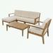 Latitude Run® Averiana 5 - Person Outdoor Seating Group w/ Cushions Wood/Natural Hardwoods in Brown/White | 31.9 H x 77.6 W x 27.6 D in | Wayfair